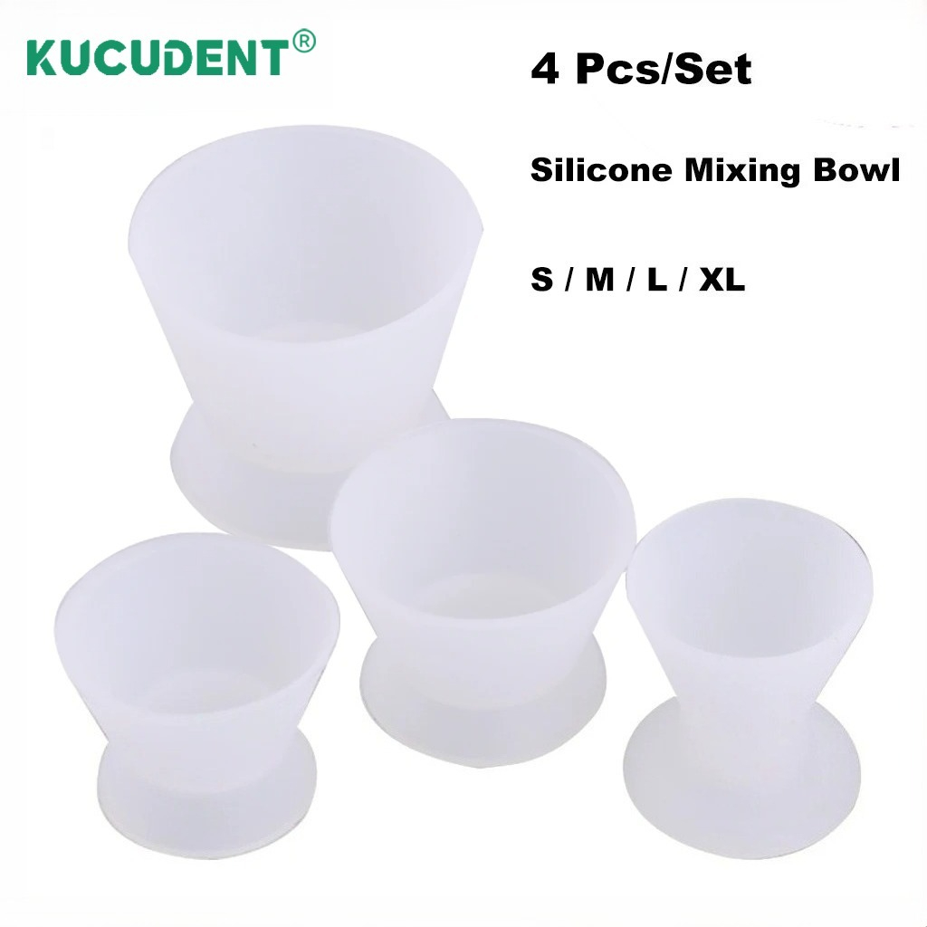 Mixing Cup Silicone - 4-teiliges Set Dental-Silikonbecher, flexible, selbstverfestigende Mischschale