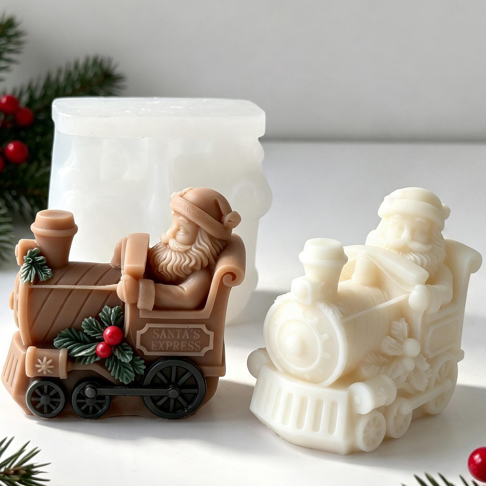 Resin Craft For Beginners - Weihnachtskerzenform in Zugform, Kerzenherstellungsformen, DIY Epoxidharzform