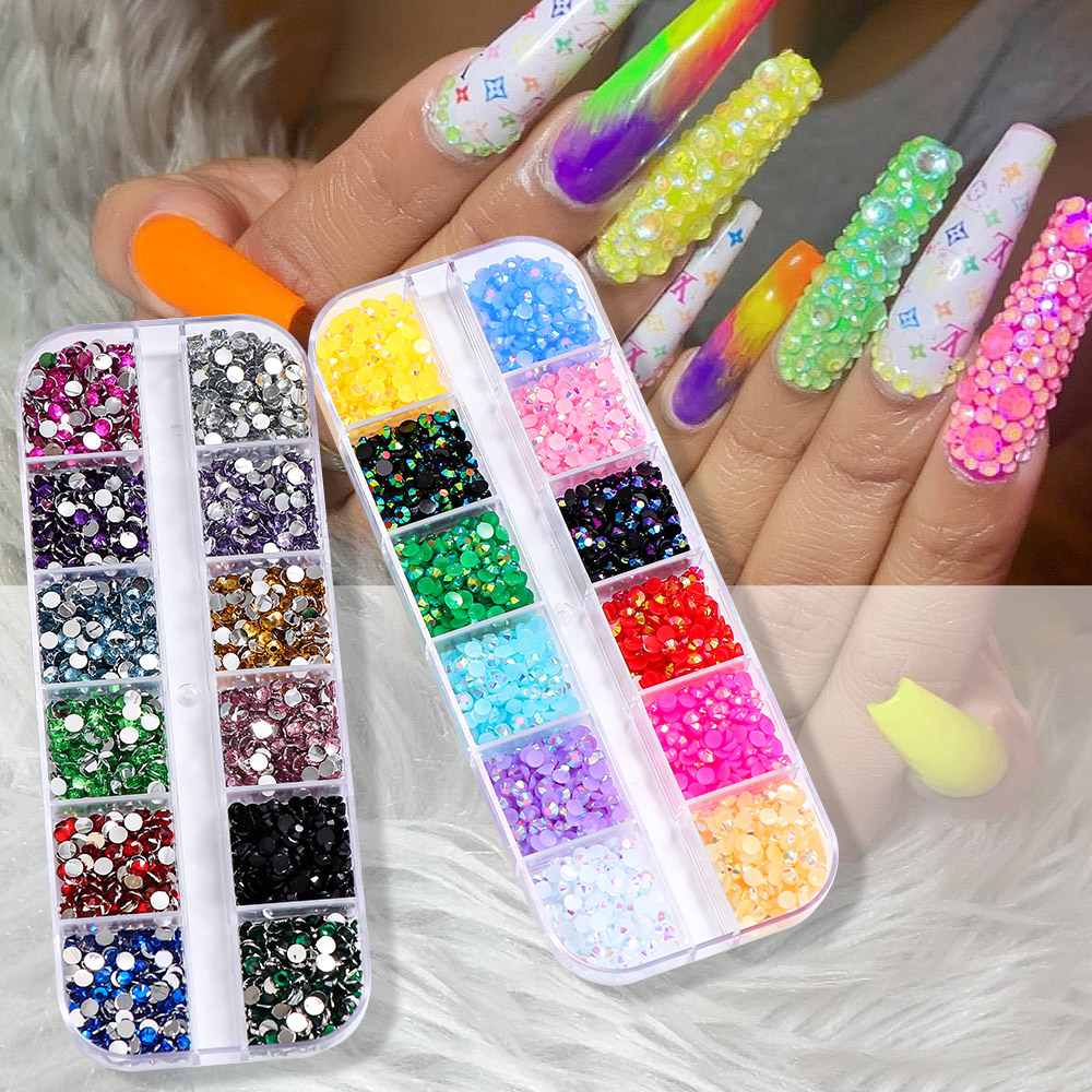 Resin Glitter Pack - 2400 Stück 2mm AB Jelly Strass-Set