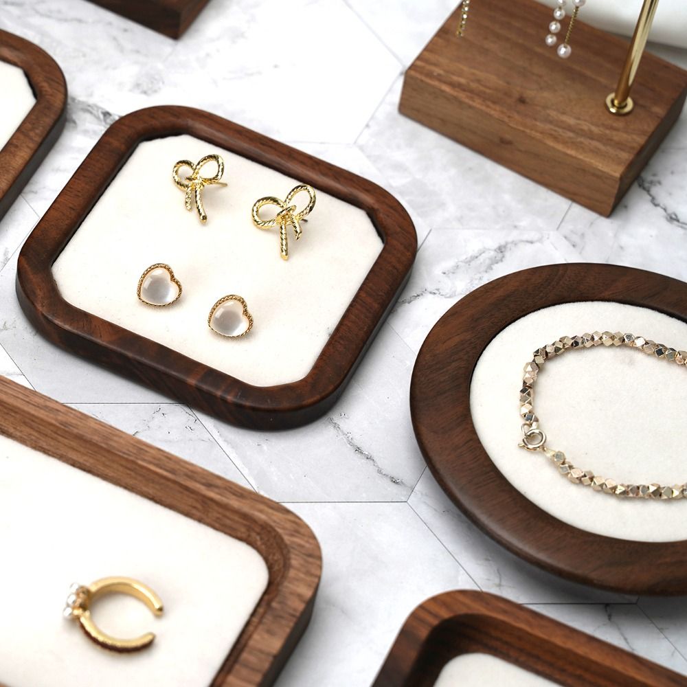 Wood Ring Blank - Schmuck-Organizer aus Holz mit geometrischem Design,